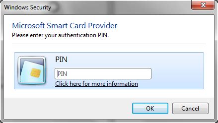 microsoft smart card provider please enter your pin|Setting PIN prompt in Smart Card Crypto Provider's .